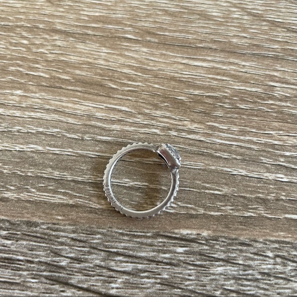 PANDORA Sparkling Halo Ring Square Cut Sterling Silver Cubic Zirconia Size 52 - Picture 4 of 7